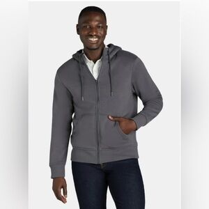 George grey Sherpa lined zip up hoodie jacket